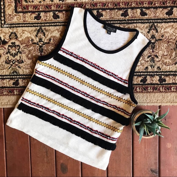 Topshop Tops - Topshop Festival Fringe Tape Top